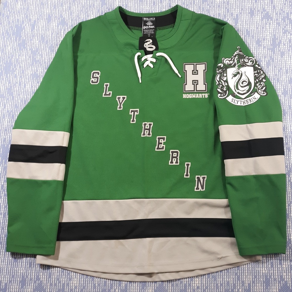 Box Lunch Wizarding World Harry Potter Slytherin Hockey Jersey Mens Size S Green